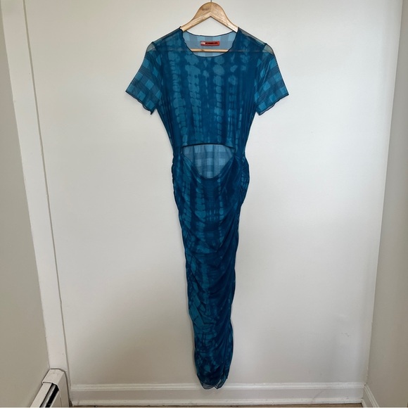 Simon Miller Leo Mesh Blue Midi Dress Size M - Picture 3 of 7